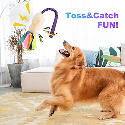 Dog Rope Toys, Nearly Indestructible Dog Rope Toys with Strong Squeak- Ideal Tug of War Interactive Dog Training Toy, Dental Cleaning Chew Toys, Dog Tug Toy for Boredom Suitable for Dogs of All Ages - color: White