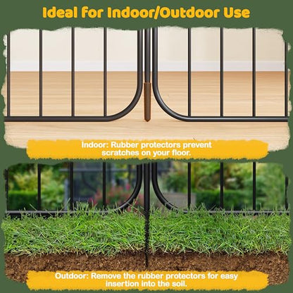 Yaheetech Expandable Dog Playpen, 8 Panel 32 inch Puppy Playpen with Door Indoor/Outdoor Pet Fence for Small Medium Dogs - size: 32 inch