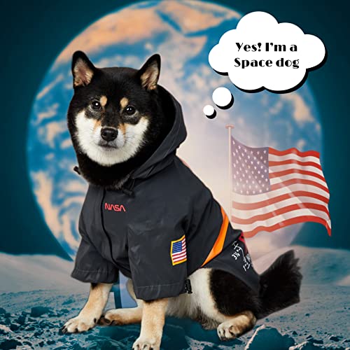 ChoChoCho NASA Dog Raincoats, Reflective Rain Jacket Water Proof, Cat & Puppy Stylish Streetwear Outfit for Dogs (Black, S) - color: NASA-Black, size: S (Chest: 9.5''-13' / Suggest: 2-5 lbs)