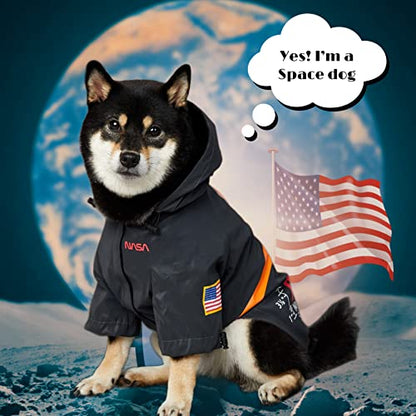ChoChoCho NASA Dog Raincoats, Reflective Rain Jacket Water Proof, Cat & Puppy Stylish Streetwear Outfit for Dogs (Black, S) - color: NASA-Black, size: S (Chest: 9.5''-13' / Suggest: 2-5 lbs)