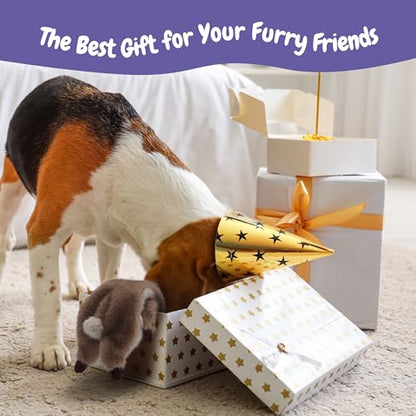Fuzzwoof No-Stuffing Bunny Squeaky Dog Toy, Cute Plush Puppy Teething Toy to Keep Them Busy, Rabbit Interactive Tug of War & Dental Chew for Small Medium Large Dogs - style: Bunny