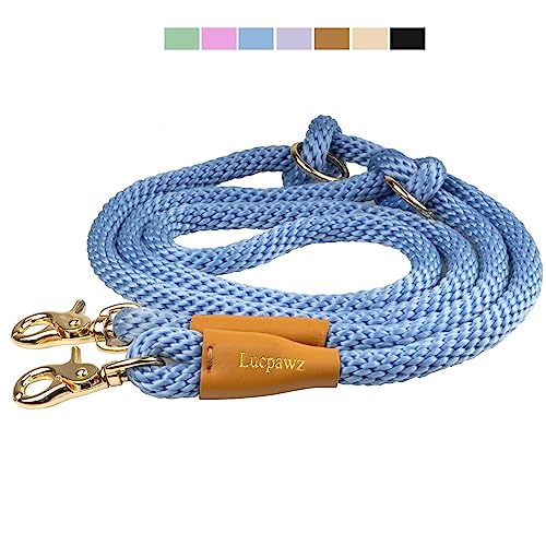 7FT Hands Free Dog Leash, Waist Dog Leash for Walking Running - color: Airy blue