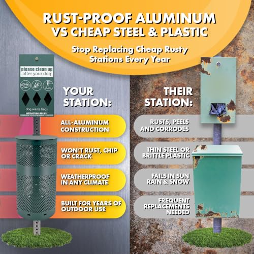 ZERO WASTE USA - Round Outdoor 10 Gallon Capacity Waste Can - 100% Rust-Free, Powder-Coated, Commercial Grade Aluminum to Withstand Weather. 10-Year Warranty (Matte Black) - color: Black