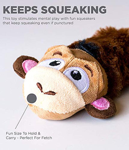 Petstages Stuffing-Free Lil' Squeak Monkey Plush Dog Toy, Small - size: Small (Pack of 1), style: Monkey