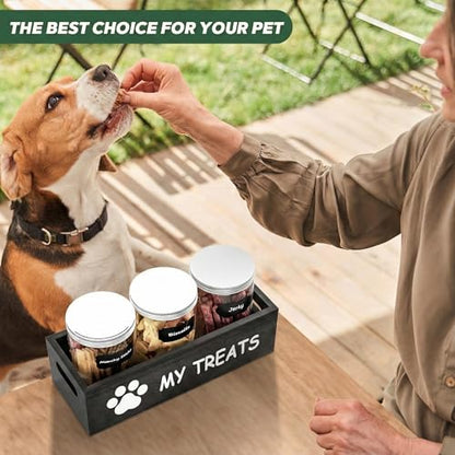 qeerable Dog Treat Container Airtight Storage Jars Set of 3 - Clear Plastic Pet Treat Canister with Lids - Dog Food Container for Countertop Organization (grey) - color: Grey