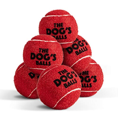 The Little Dog’s Balls Small Dog Tennis Balls 6-Pack Red Floats in Water | Our fetch balls combine non-abrasive felt exterior and a thicker rubber core Durable Dog Toy for Outdoor Play & Training - color: Red, size: 6 Small Tennis Balls