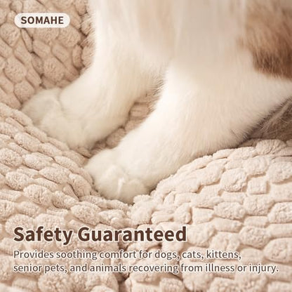 SOMAHE Cat & Dog Bed Mat, Soft Plush Flat Cat Bed with Non-Slip Bottom, 1.2" Thick All-Season Kneading Cushion, Machine Washable Pet Bed for Cats & Small Dogs 20×27Inch, Milk - color: Milk, size: 27"L x 20"W x 1.2"Th