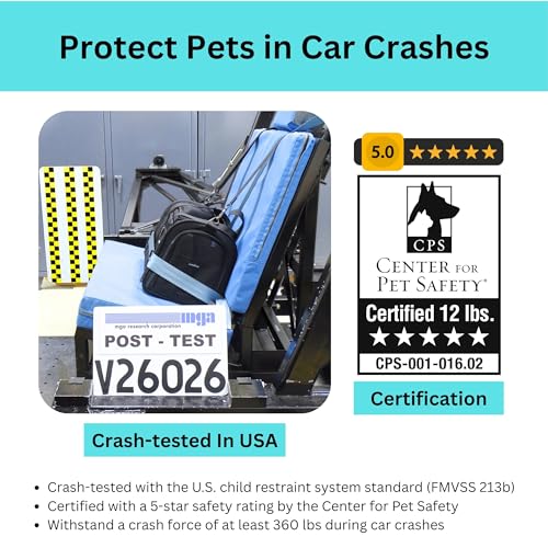 Crash-Tested Dog Carrier Airline Approved | 3-in-1 Lab-Tested Cat Car Seat, TSA Airline Approved Cat Carrier Soft, Expandable Dog Carriers for Small Dogs | 5-Star CPS Certified for Crash Protection. - size: 17.0"L x 11.0"W x 11.0"H