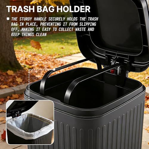 Dog Poop Trash Can Outside, 2.7Gal Dog Waste Trash Can with Lid, Foot Pedal, Dog Waste Container with 20 Bags, Pet Poop Bucket with Soft Close for Backyard Odor Control, Black - size: 10L Black Dog Trash Can