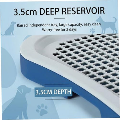 Dog Pee Pad Holder Dog Toilet, Indoor Potty Tray with High Walls Removable Mesh Pee Pad Holder for Puppy & Small Dogs Potty Training, Blue