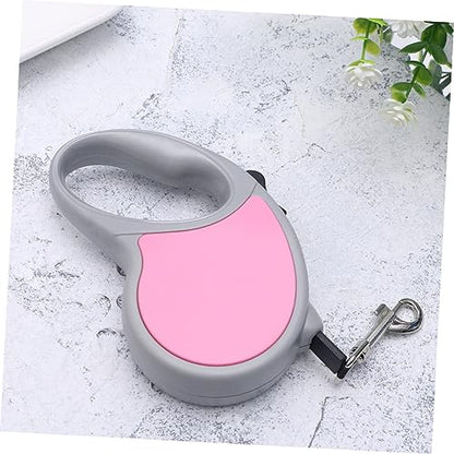 BESPORTBLE 5m Dog Training Automatic Retractable Dog Leash Large Handle for Small Medium Pets Telescopic Traction Rope - color: Pink