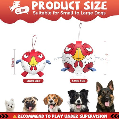 QDAN Dog Toy Balls: Pet Training Soccer Ball Dog Toy with Straps- Puppy Extra Small Dog Balls Beach Pool, Dogs Herding Ball, (5 Inch) - color: Red, size: 5 Inch