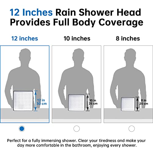 G-Promise All Metal 12 Inch Thickness Rain Shower Head with Handheld Built-in Power Wash Mode, Pause Setting 3-way Diverter, Full Body Coverage Waterfall Showerhead, Luxury Bathroom Upgrade (Chrome) - color: Chrome, size: 12 Inches