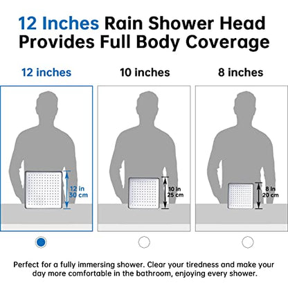 G-Promise All Metal 12 Inch Thickness Rain Shower Head with Handheld Built-in Power Wash Mode, Pause Setting 3-way Diverter, Full Body Coverage Waterfall Showerhead, Luxury Bathroom Upgrade (Chrome) - color: Chrome, size: 12 Inches