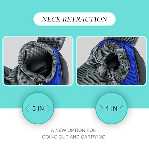 Pet Dog Sling Carrier, Breathable Mesh Adjustable Puppy Sling Carrier Hand Free for Small Medium Dog Cat Rabbit, L, Blue - color: Blue, size: 16.5"L x 10.2"W x 2.0"H