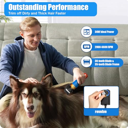 KPfaster 10ft Sheep Shears, with Plug & 2 Blades 200W Electric Clippers Animal Shave Grooming Farm for Dogs Cat Goat Alpaca, Llamas, Angora Rabbits Shearing Hand Piece Cutter Livestock Pet Supplies