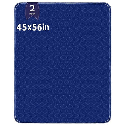 Alsunny® Hide Stains Waterproof Pads 45x56 Inch(2Pack),Bed Pads for Incontinence Washable Extra Large,Bed Pads Washable Waterproof for Beds Sofa & Mattress,Adults Seniors Kid,Pet,Incontinence Bed Pads - size: 45x56 Inch(2 Pack)