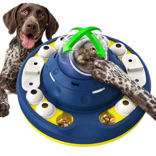 KADTC XL 2-Level Dog Puzzle Toy, Mental Stimulation for Dogs | 3 Cups central feeder adds shake-to-release rewards and adjustable channels for beginner-to-advanced play.