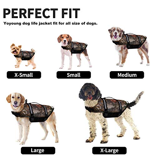Camo Pet Life Preserver Jacket,Camouflage Dog Life Vest with Adjustable Buckles,Dog Safety Life Coat for Swimming, Boating, Hunting | (XS, S, M, L, XL) … - color: Camo dog life jakcet, size: L