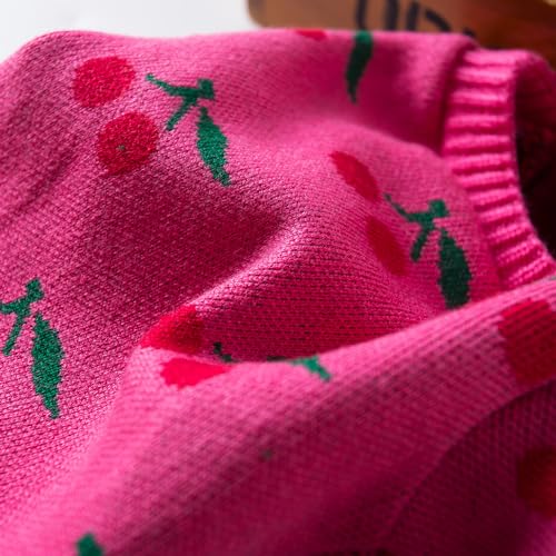 Dog Sweater for Small Dogs Pink Cherry Knitted Pullover,Puppy Sweatshirts Chihuahua Sweaters Warm Soft Pet Yorkie Winter Clothes for Kitten Cats and Dogs (Small) - size: Small(6-9lbs)