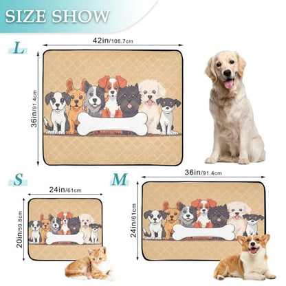 Qilmy Dog Pet Mat, Waterproof Reusable Dog Training Pad Anti-Slip Pet Creat Pad for Small Medium Large Dogs and Cats - size: Medium+Large