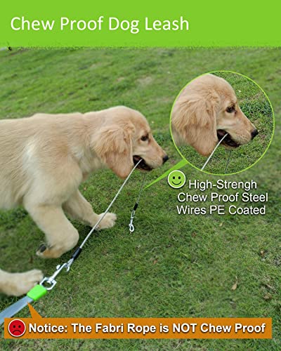 26FT Heavy Duty Retractable Dog Leash with 2 Chew Proof Wire Ropes, 360° Tangle-Free Double Dog leashes with Anti-Slip Handle for Small/Medium/Large Dogs - color: Pink
