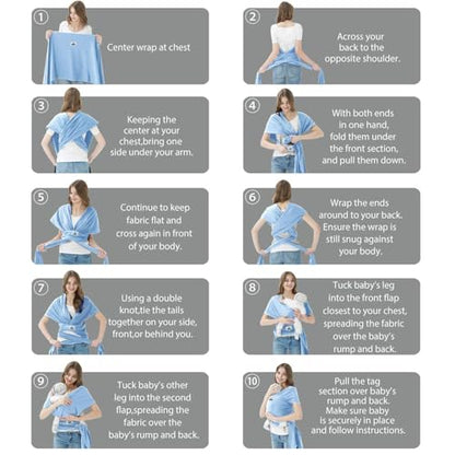 Baby Wraps Carrier, Jeroray Baby Carrier,Hands Free Infant Carrier, Lightweight,Breathable,Softness,Baby Blue - color: Baby Blue