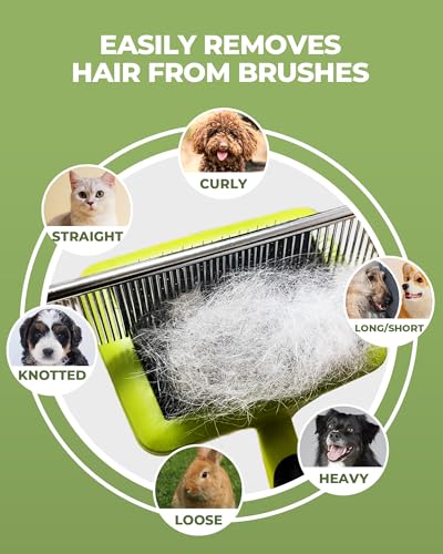 Dog Brush for Shedding Grooming,6 Pack Long-Pin Brush Set for Long Haired Dog Cat Goldendoodles Poodles Doodles Green - color: B-Green