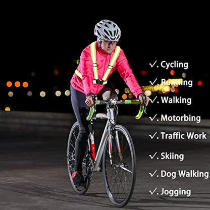 High Visibility Reflective Vest Safety Vest Running Reflective Gear Adjustable Reflective Vest for Walking,Jogging,Hiking,Night Cycling - color: Bicolor