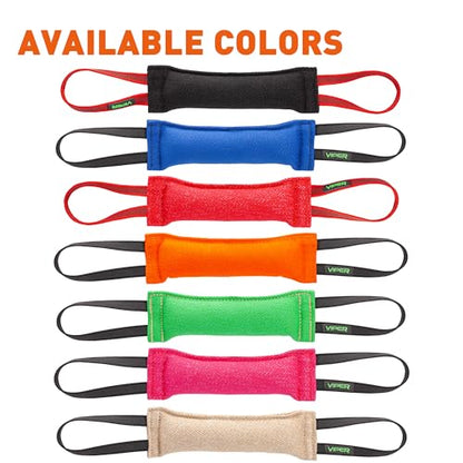 Viper Heavy Duty French Linen Dog Bite Tug Toy - K9 Trainer, Tough and Durable for Dogs Shutzhund IPO K-9 - Green - 12in L x 2in W - color: Green, size: 12in L x 2in W