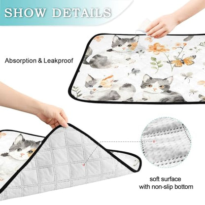 Qilmy Cat Pet Mat, Waterproof Reusable Dog Training Pad Anti-Slip Pet Creat Pad for Small Medium Large Dogs and Cats - size: Smallx3