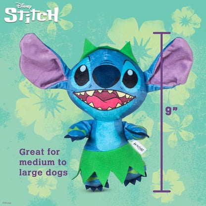 Disney for Pets Lilo and Stitch Bow Wow Luau Plush Dog Toy, – Squeaker & Crinkle Sound – Cute Dog Toy Fans, 9 Inch - color: Stitch Plush, size: 9 Inch