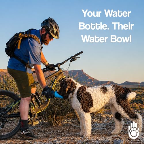 Dog Water Bottle with Bowl | Shared Hydration Bottle for Dog & Human | Leakproof, Portable for Walking, Hiking & Travel | 24 oz BPA-Free (Purple) - color: Purple