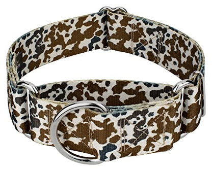 Country Brook Petz - HossFit Jr Wide Martingale Dog Collar - Country and Western Collection Featuring Rustic Designs (Cow Print, Extra Large) - color: Cow Print, size: Extra Large (Pack of 1)