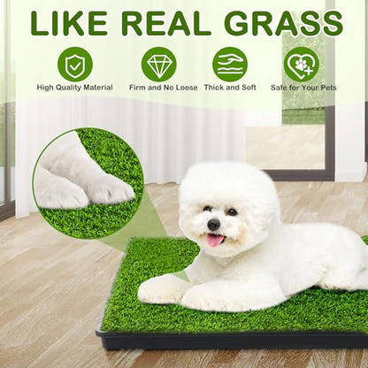 Dog Grass Pad with Tray, 23''X17'' Small Artificial Turf Grass Potty, Reusable Puppy Pee Pads for Dogs, Portable Dog Litter Box for Indoor/Outdoor Potty Training Toilet - size: Small