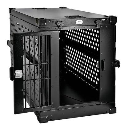 K9 Kennel Boss Aluminum Collapsible Dog Crate, Heavy Duty Folding Kennel - Large (Black) - color: Black, size: 41.6"L x 29.7"W x 33.9"H
