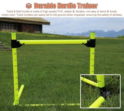 Height Adjustable Hurdles, Small Agility Hurdles Trainer Set, 10-60cm Adjustable Training Hurdles for Kid, Portable PVC Track & Field Hurdles, for Horse Dog Jump TRAI, 2pcs - size: 2pcs