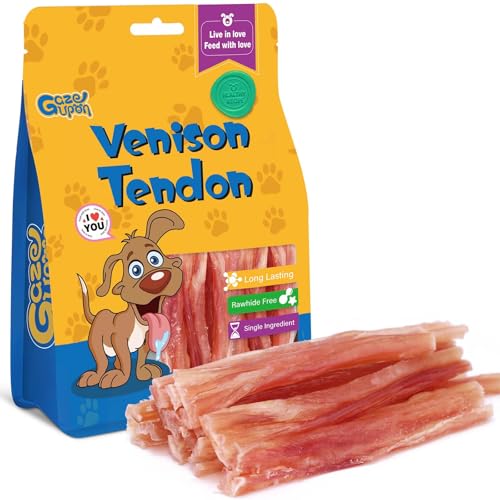 gazeupon Venison Tendon Dog Treats,Dog Chews Long Lasting, Natural Snack for Dogs - size: 4.2 Ounce (Pack of 1)