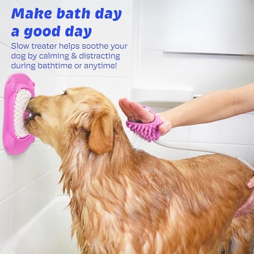 Aquapaw Lick Mat for Dogs 2-Pack XL & Small, Suction Cup Dog Slow Feeder Pad & Licking Mat for Peanut Butter Treats – Calming Dog Bathing Aid, Stress Relief & Mental Stimulation for All Breeds - Pink - size: 2-Pack XL & Small