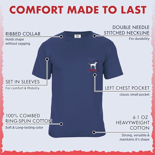 SEA DOG Classic Original Pocket Print Graphic T-Shirt, 100% Ringspun Cotton, Relaxed Fit, Printed in USA - color: Blue, size: Medium