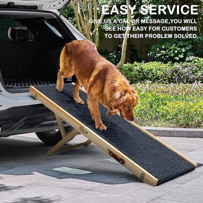 Foldable Dog Ramp for Bed, 4 Adjustable Portable Pet Ramps, 40" Long Pet Ramp for Small Dogs, for High Beds, Dog Step for Large Dogs Stairs for Car, Couch - size: 40 Inch Long