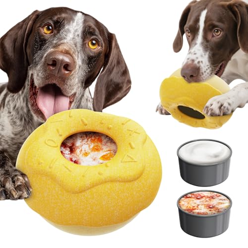 Durable Frozen Dog Chew Toy for Aggressive Chewers,Interactive Treat Dispensing Toy for Crate Training & Mood Calming, Simple & Convenient to Clean,for Medium & Large Breed Dogs - color: Donut Shape
