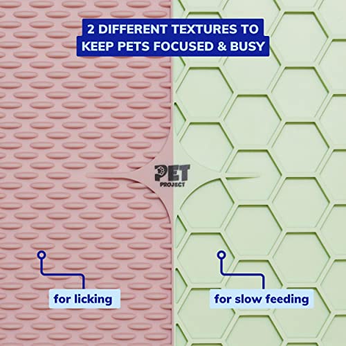 Dog Lick Mat for Dogs Slow Feeder Licking Mat Anxiety Relief Lick Pad with Suction Cups for Peanut Butter Food Treats Yogurt, Pets Bathing Grooming Training Calming Mat - 2 Pack