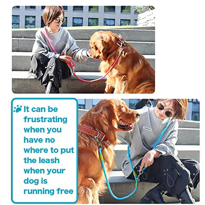 Hands Free Dog Leash Waist & Crossbody Rope with Slip Lead Durable for 2 Dogs Nylon Reflective Heavy Duty Hiking Running Leash for Medium Large Dogs(Rainbow, 13Ft) - color: Rainbow