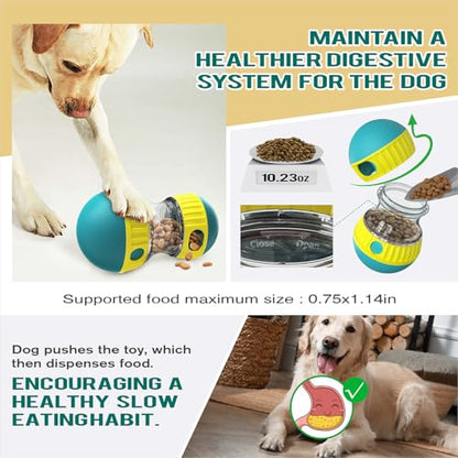 BSISUERM Dog Treat Dispensing Puzzle Toy Adjustable Food Dispenser Slow Feeder Pet Interactive Chase Toy Dog Enrichment Ball for Medium Large Dogs to Keep Them Busy, Extra Large - color: Green - Single - XL