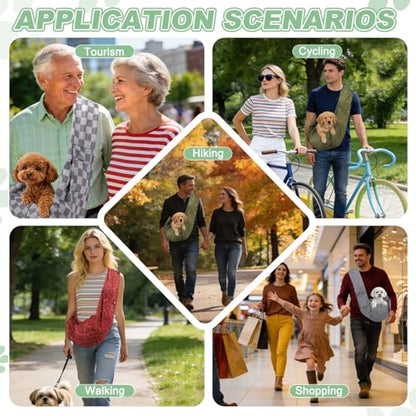 Dog Sling Carrier for Small Dogs and Cats Up to 16.5 Lbs, Breathable Texture with Pocket Pet Cross Body Shoulder Bag, (White Gray, 1 Pcs) Intended for Outdoor Travel/Camp - color: White Gray