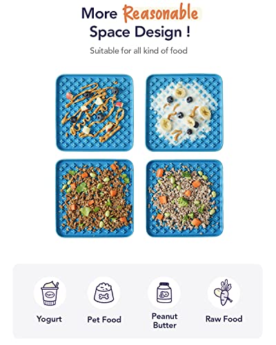 LE TAUCI PET Slow Feeder Dog Bowl, 7.5 Inch Lick Mat for Medium and Large Breed, Anxiety Relief Licking Mat, Puzzle Feeder for Peanut Butter, Treats, Pet Enrichment Toys, Cross Blue - color: Cross Blue