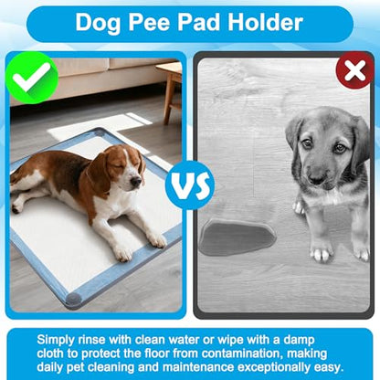 Catcan Dog Pee Pad Holder Starter Kit, Includes 1 Non-Slip Tray and 40 Disposable Training Pads, Housebreaking Essentials for Puppies (24 x 24In)