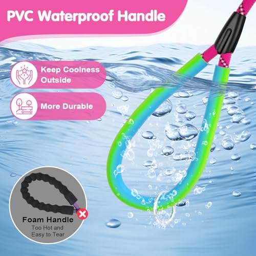 Dog Leash Heavy Duty 4/5/6ft XiaZ 2 Handles Dog Leashes for Medium Large Dogs 1/2 Inch 1000lb Strength Reflective PVC Waterproof-Handles Metal Hook Dual-Handle Rope Leash Nighttime Safety - color: Red, size: 4FT (1/2")