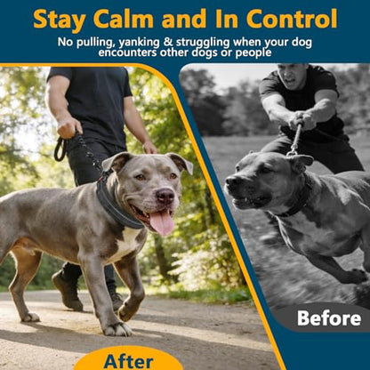 Crazy Felix No Pull Martingale Collar for Large Medium Small Dog Pitbull German Shepherd Doberman, Dog Collar Anti Pull with Buckle for Training Walking (Black, M/L-Neck 15-17", 1" Wide) - size: M/L-Neck 15-17", 1" Wide
